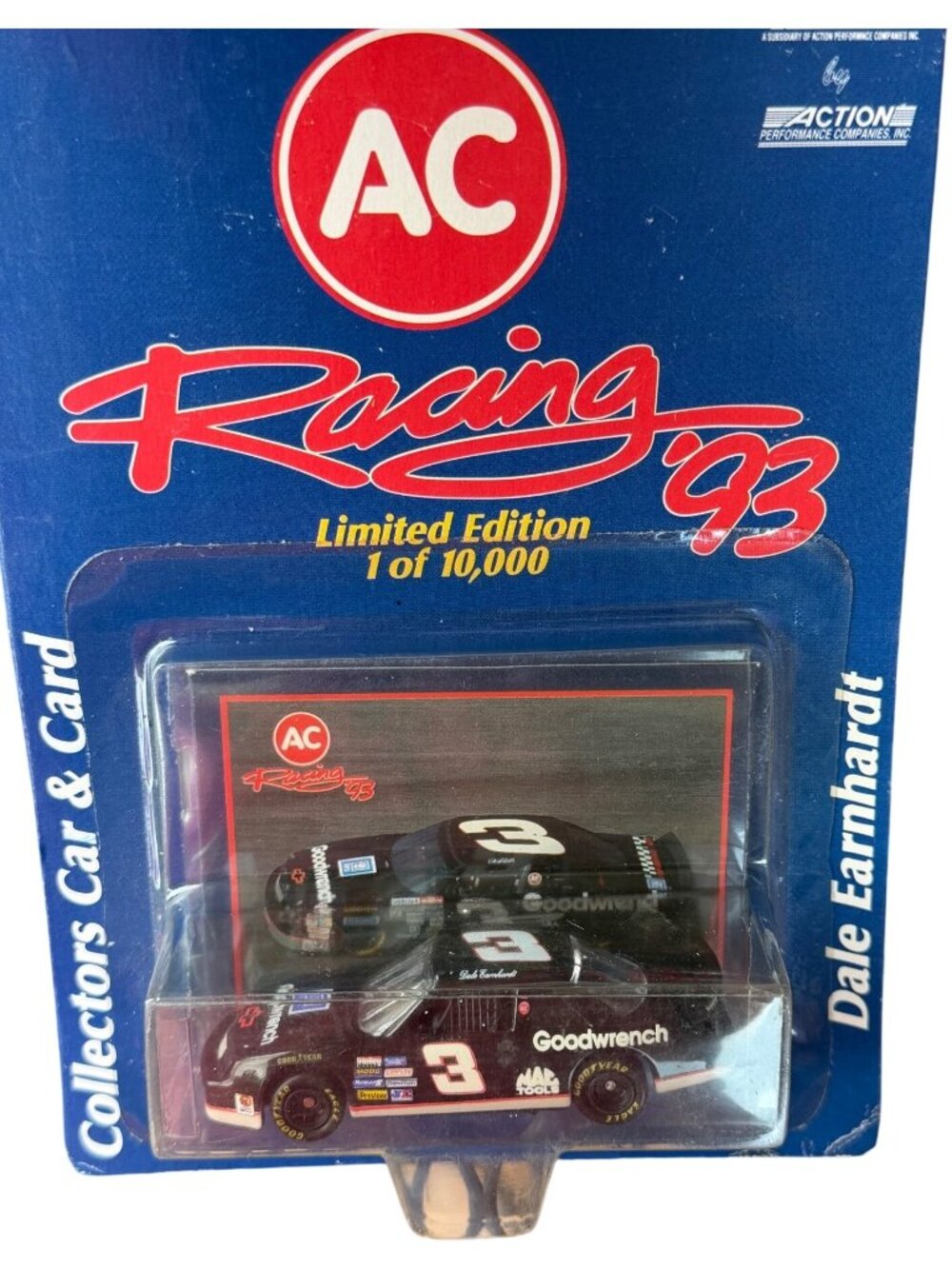 1993 Action Racing Dale Earnhardt #3 1/64 Scale Diecast Car w/Collector Card